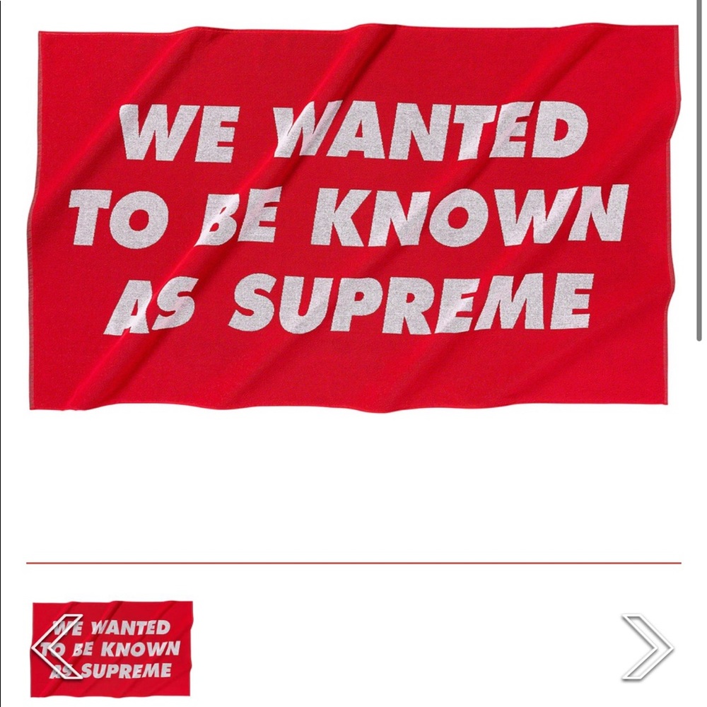 Supreme | We Wanted To Be Known As Supreme | Towel